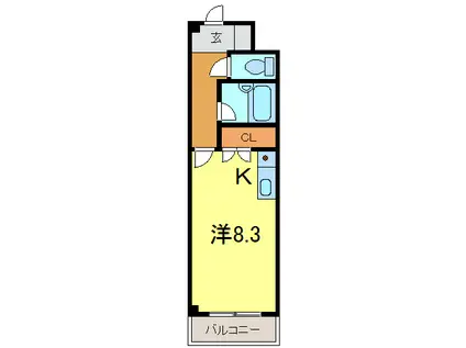 ゴールドマンション安井III(ワンルーム/3階)の間取り写真