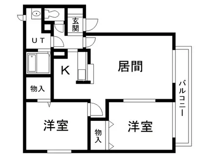 VINE-YARD BLOOM(2LDK/1階)の間取り写真