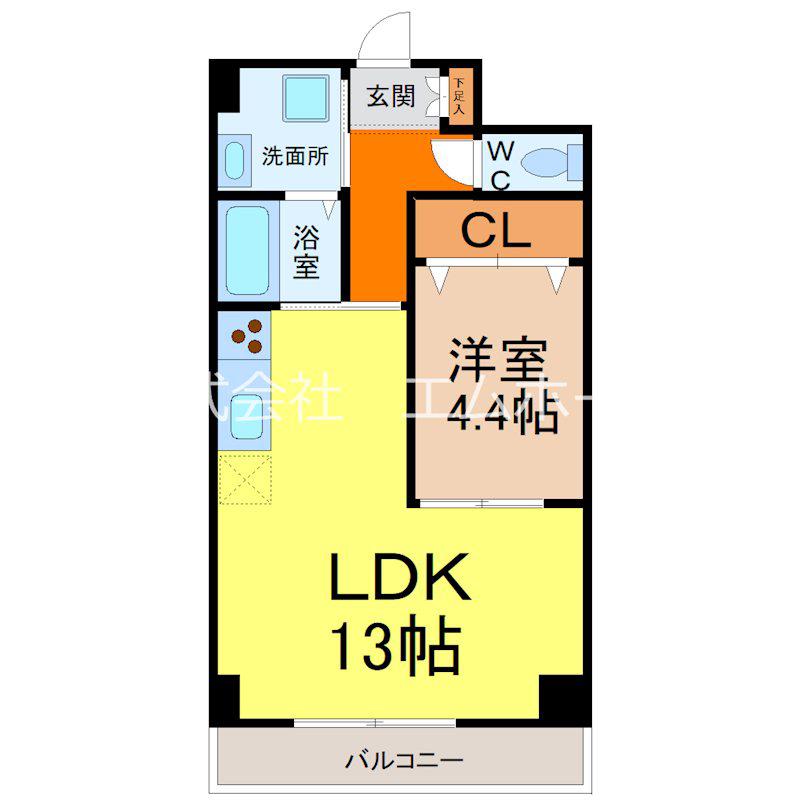 グレーシア名駅南(1LDK/2階)の間取り写真