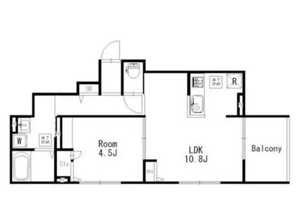 シャトネルA(1LDK/1階)の間取り写真