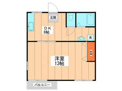 メゾン・ド・エスポワール(1DK/2階)の間取り写真