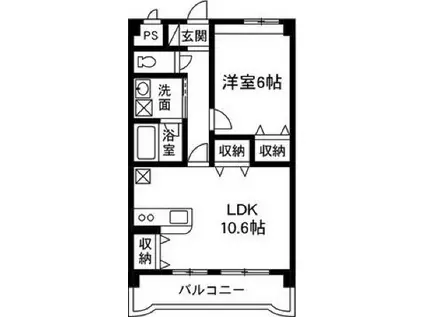 マンショングレイス(1LDK/5階)の間取り写真