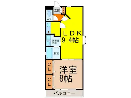 グレース金山(1LDK/4階)の間取り写真