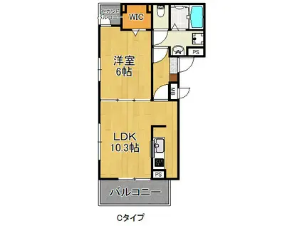 OHANA(1LDK/2階)の間取り写真