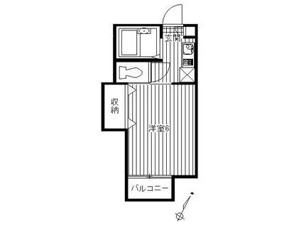ヒルズ北條I(1K/2階)の間取り写真