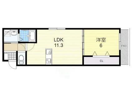 グランパシフィックプラムスクエア(1LDK/2階)の間取り写真