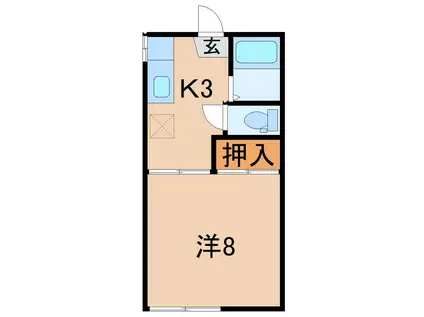 メゾネットAI(1K/1階)の間取り写真