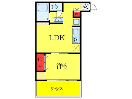第2グリーンハイツ(1LDK/1階)の間取り写真