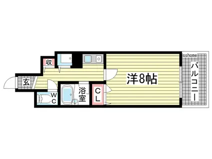 サンビルダー王子公園(1K/2階)の間取り写真