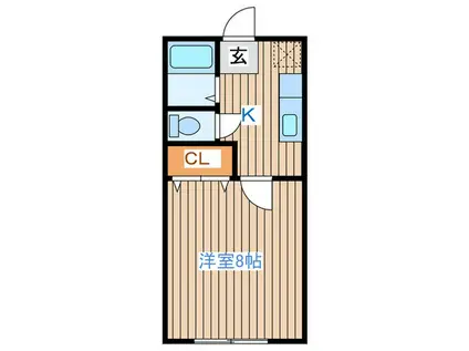 パレスウエキR(1K/2階)の間取り写真