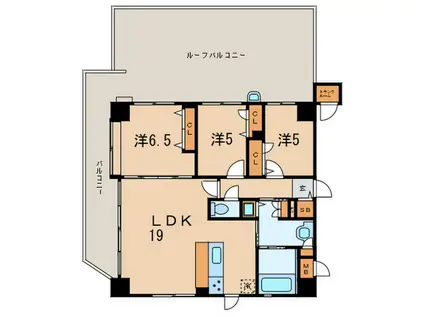 アーバンコート赤坂(3LDK/5階)の間取り写真