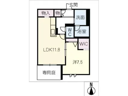 シャーメゾンステージリプルス(1LDK/1階)の間取り写真