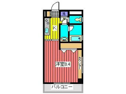 リヴェール睦 白山(1K/4階)の間取り写真