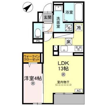 CASA LIBER(1LDK/1階)の間取り写真