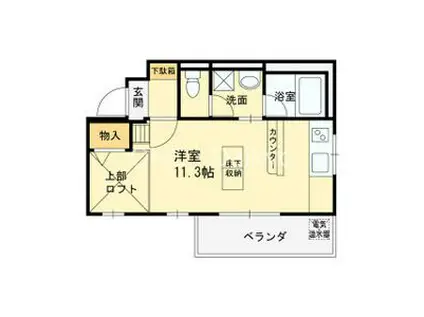 ルネス ヴァンサンカン(ワンルーム/3階)の間取り写真