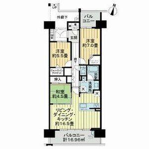 ライオンズ知立レジデンス 303(3LDK/3階)の間取り写真