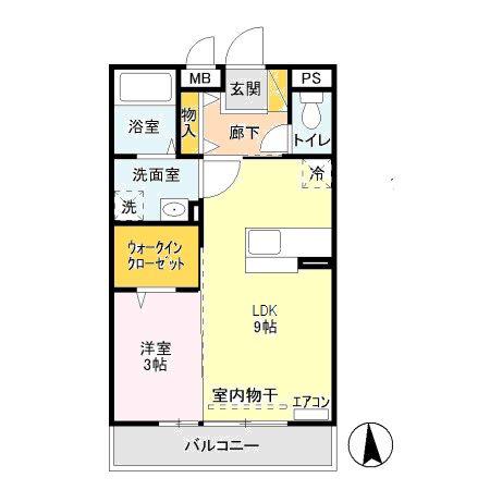 グランメール南台(1LDK/1階)の間取り写真