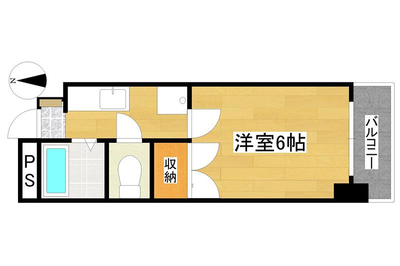 コーポミギワ(1K/1階)の間取り写真