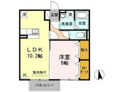 ENTOPIA(1LDK/2階)の間取り写真