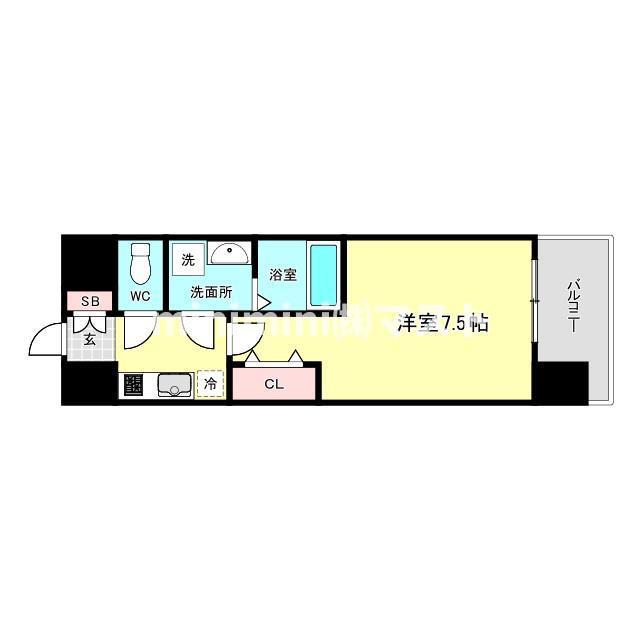 LOUIS RESIDENCE 天王寺町北(1K/10階)の間取り写真