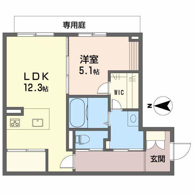 シャーメゾン・アエロポール(1LDK/1階)の間取り写真