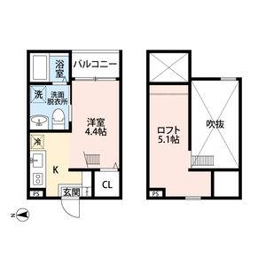ヒルズ古出来(ワンルーム/1階)の間取り写真