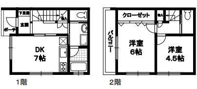 SYハイツ(2DK/1階)の間取り写真