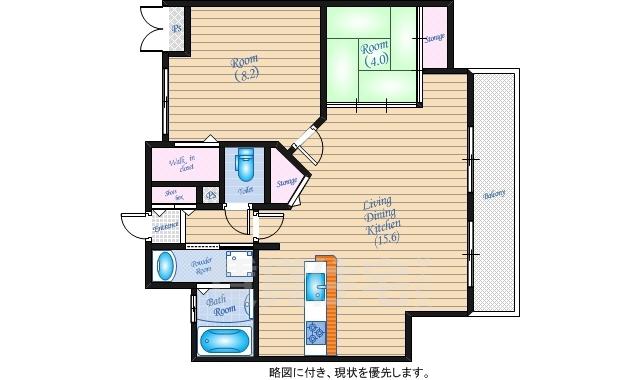 グランツ十日市(2LDK/3階)の間取り写真