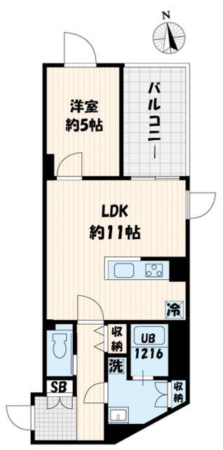 GRANPASEO成城学園前(1LDK/5階)の間取り写真