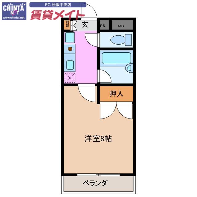 ナイスセブンあつみ(1K/4階)の間取り写真