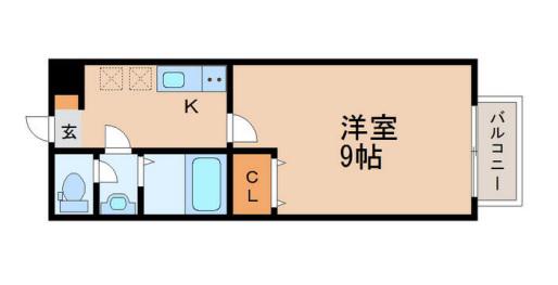 アスコット南染師町(1K/1階)の間取り写真