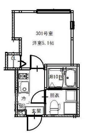 ZENITH 平井(1K/3階)の間取り写真