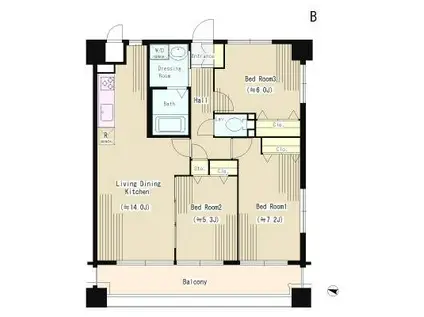 YS COURT三保(3LDK/6階)の間取り写真