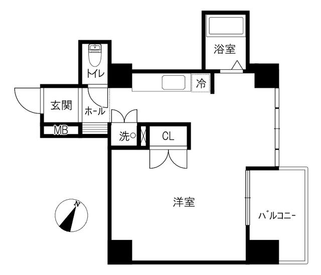 リブロイヤル石引(ワンルーム/3階)の間取り写真