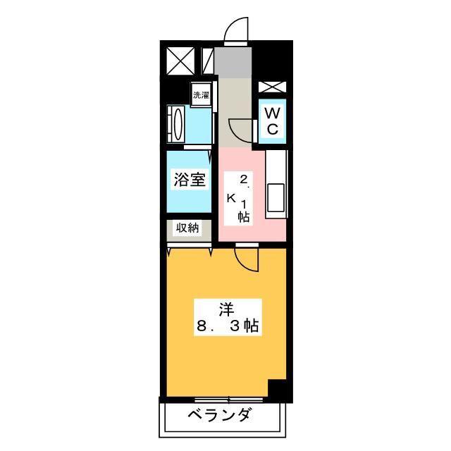 ローデア(1K/3階)の間取り写真
