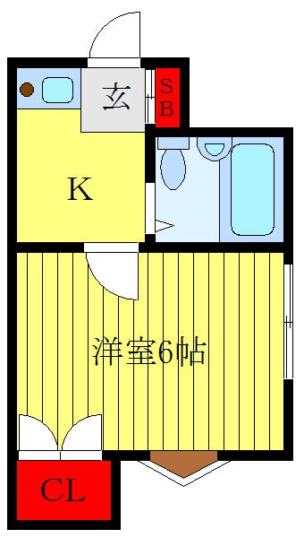 オレンジコーポ(1K/1階)の間取り写真