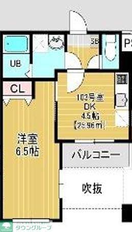 BELLEAUBE大久保(1DK/1階)の間取り写真
