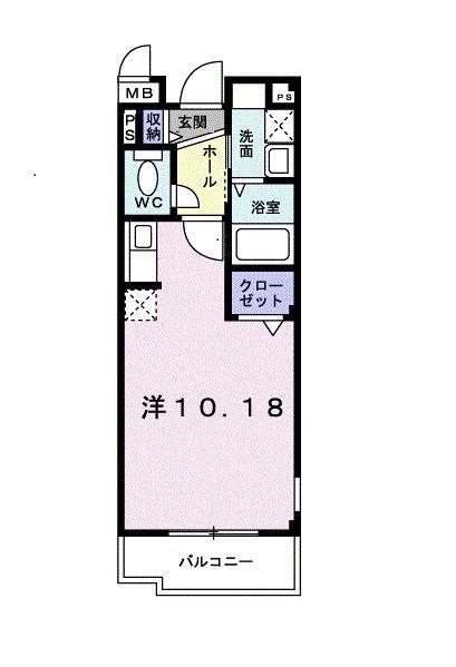 グラディオ・I(ワンルーム/2階)の間取り写真