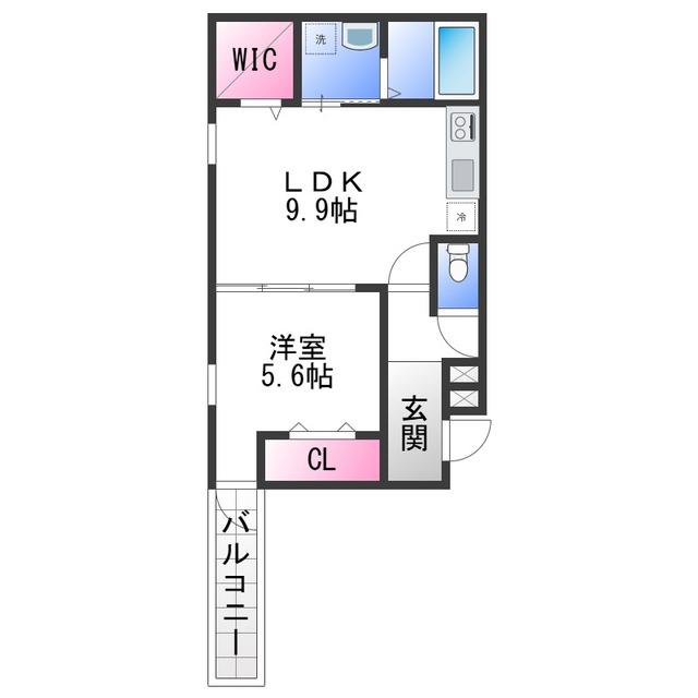 フジパレス高石駅南II番館(1LDK/2階)の間取り写真
