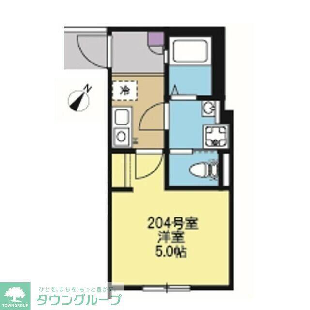 プライム大口(1K/1階)の間取り写真