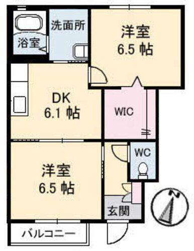 カンフォーレ(2DK/1階)の間取り写真