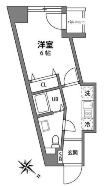ジェムストーン高田馬場(1K/3階)の間取り写真