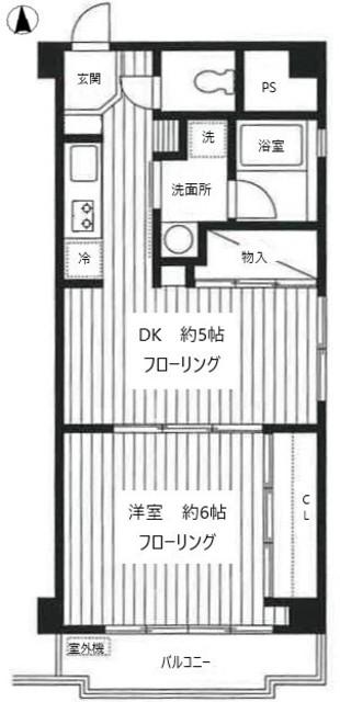 ルシエル湯島(1DK/8階)の間取り写真