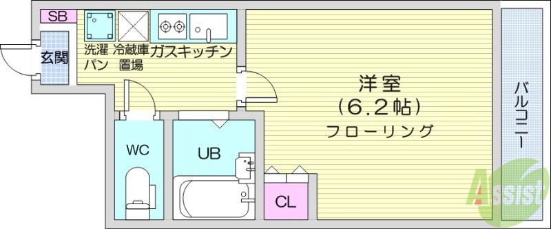 アイショウプラザ北五番丁(1K/5階)の間取り写真