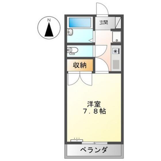 ユースパレス土井(1K/1階)の間取り写真