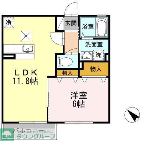 フォレスト四谷(1LDK/1階)の間取り写真