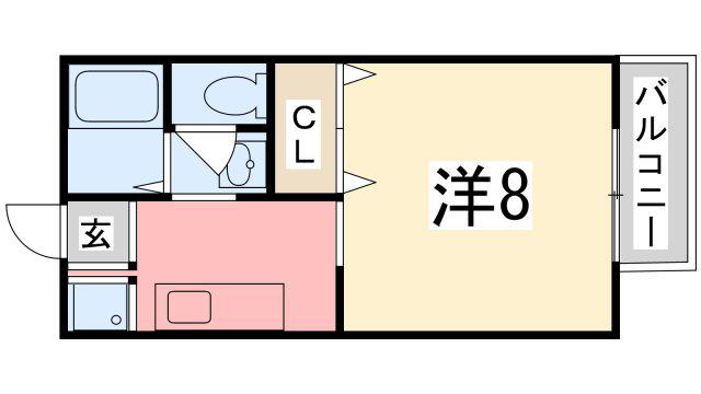 コンフォートM(1K/1階)の間取り写真