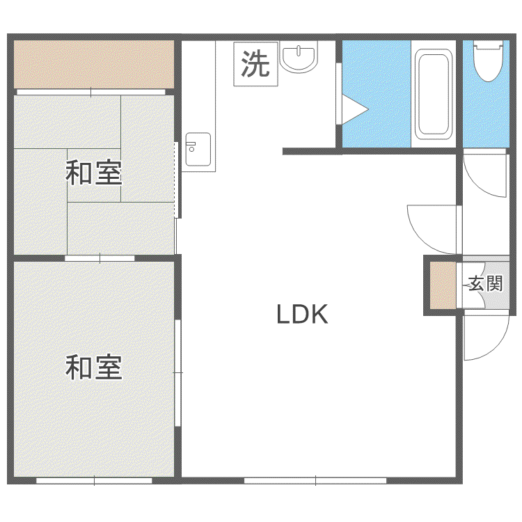 三和興産マンション(2LDK/2階)の間取り写真