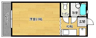 ABODE21(1K/2階)の間取り写真
