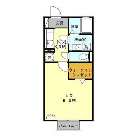 オリーブガーデン(1K/1階)の間取り写真